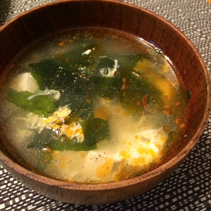 ワカメと豆腐の中華スープ